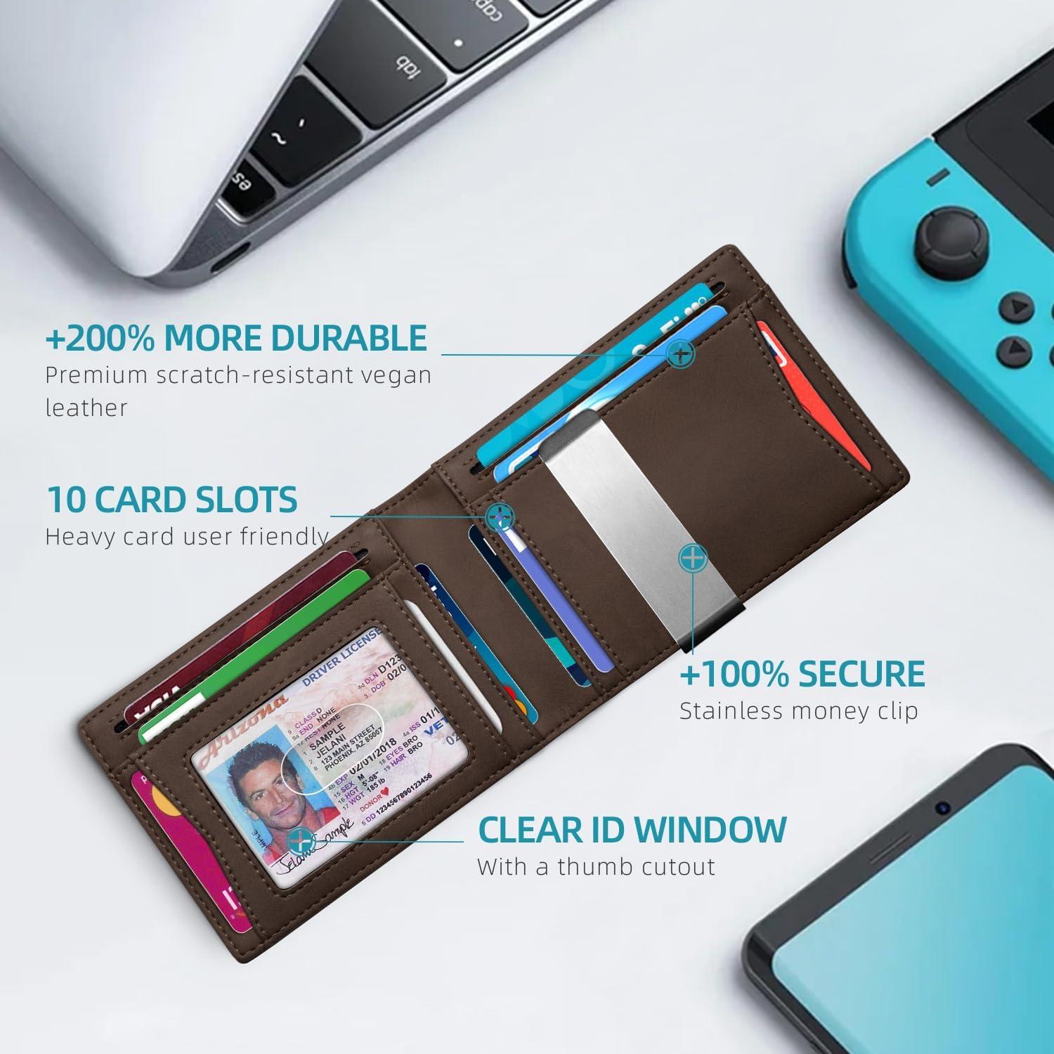 Billetera delgada RFID para hombres Zitahli con soporte Airtag