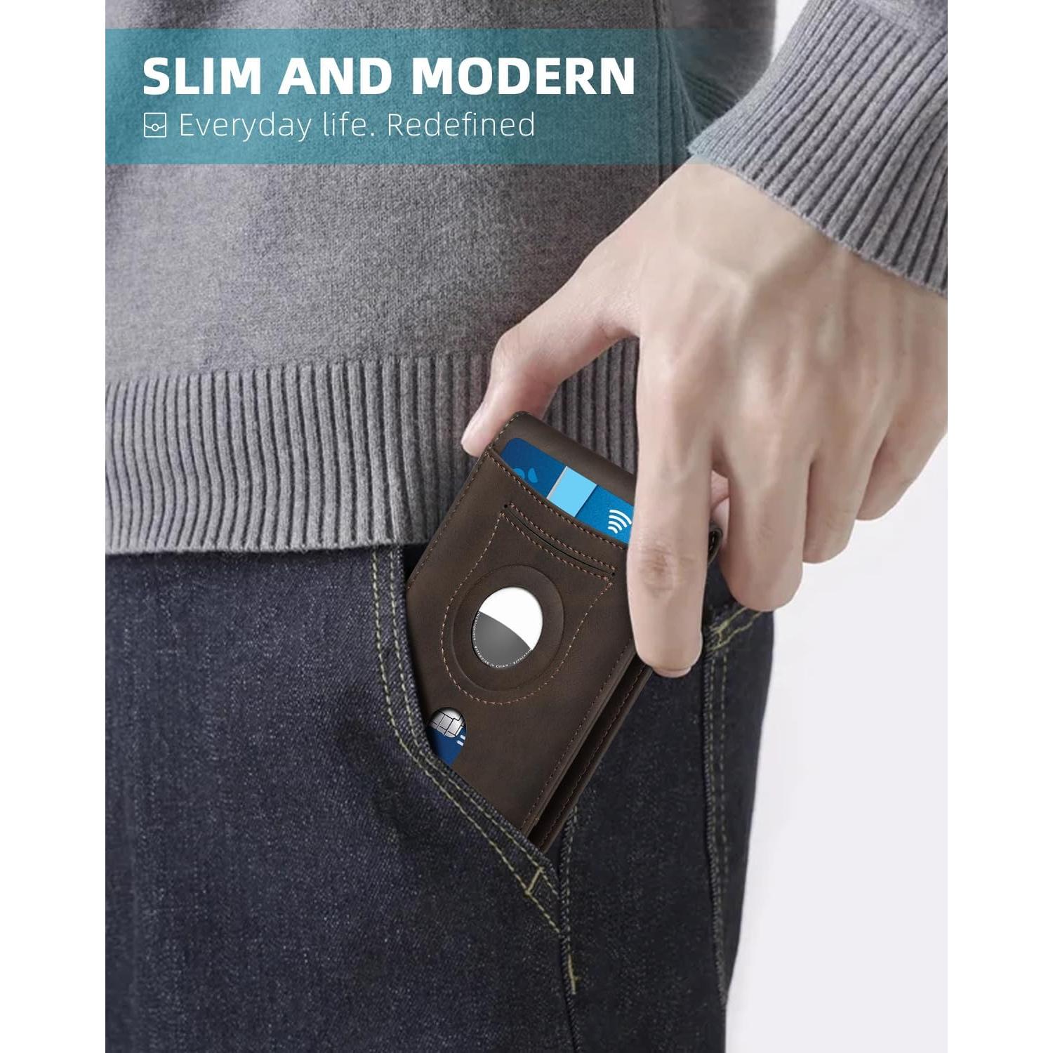 Billetera delgada RFID para hombres Zitahli con soporte Airtag