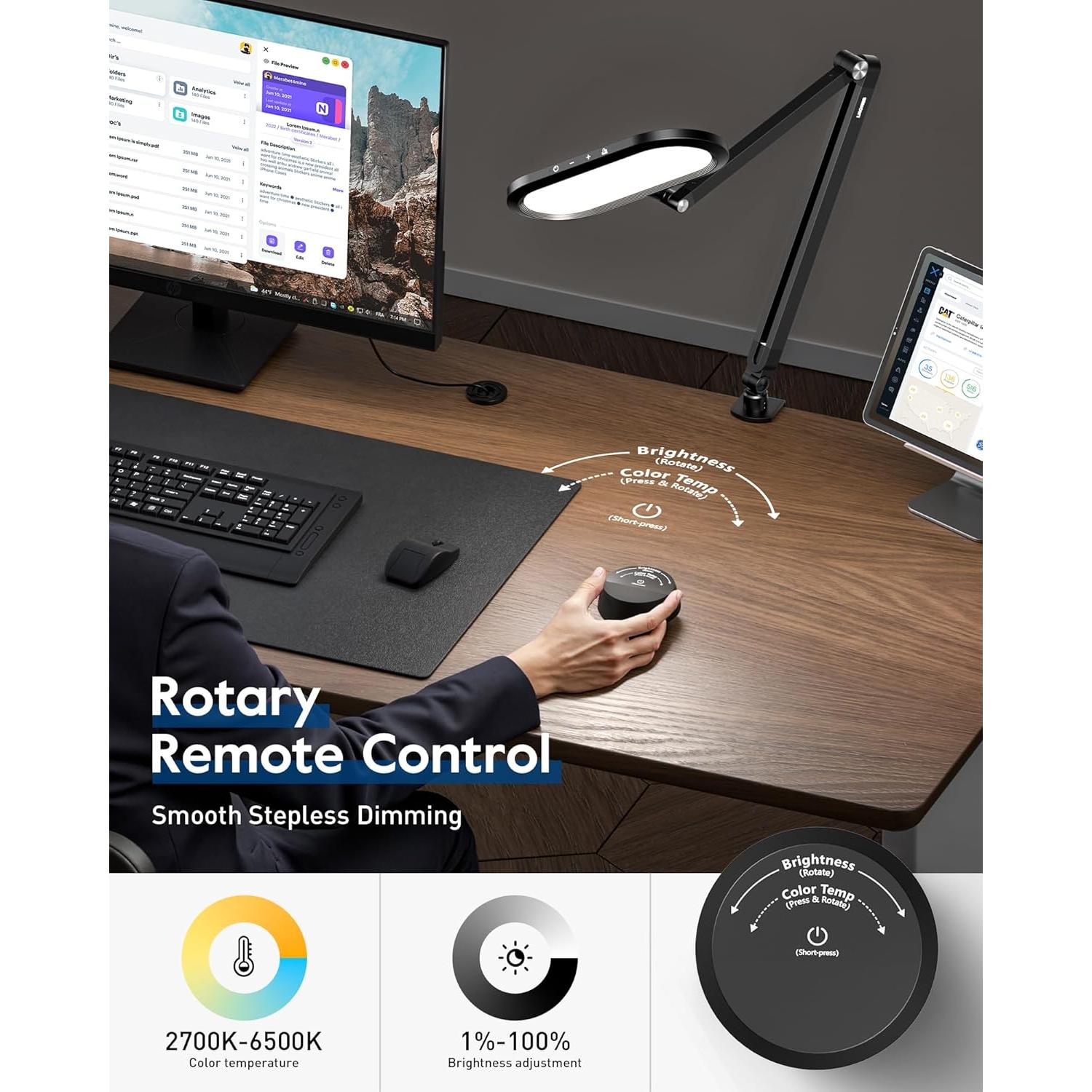 Lámpara de Escritorio LED LitONES H01 con Control Remoto 18W