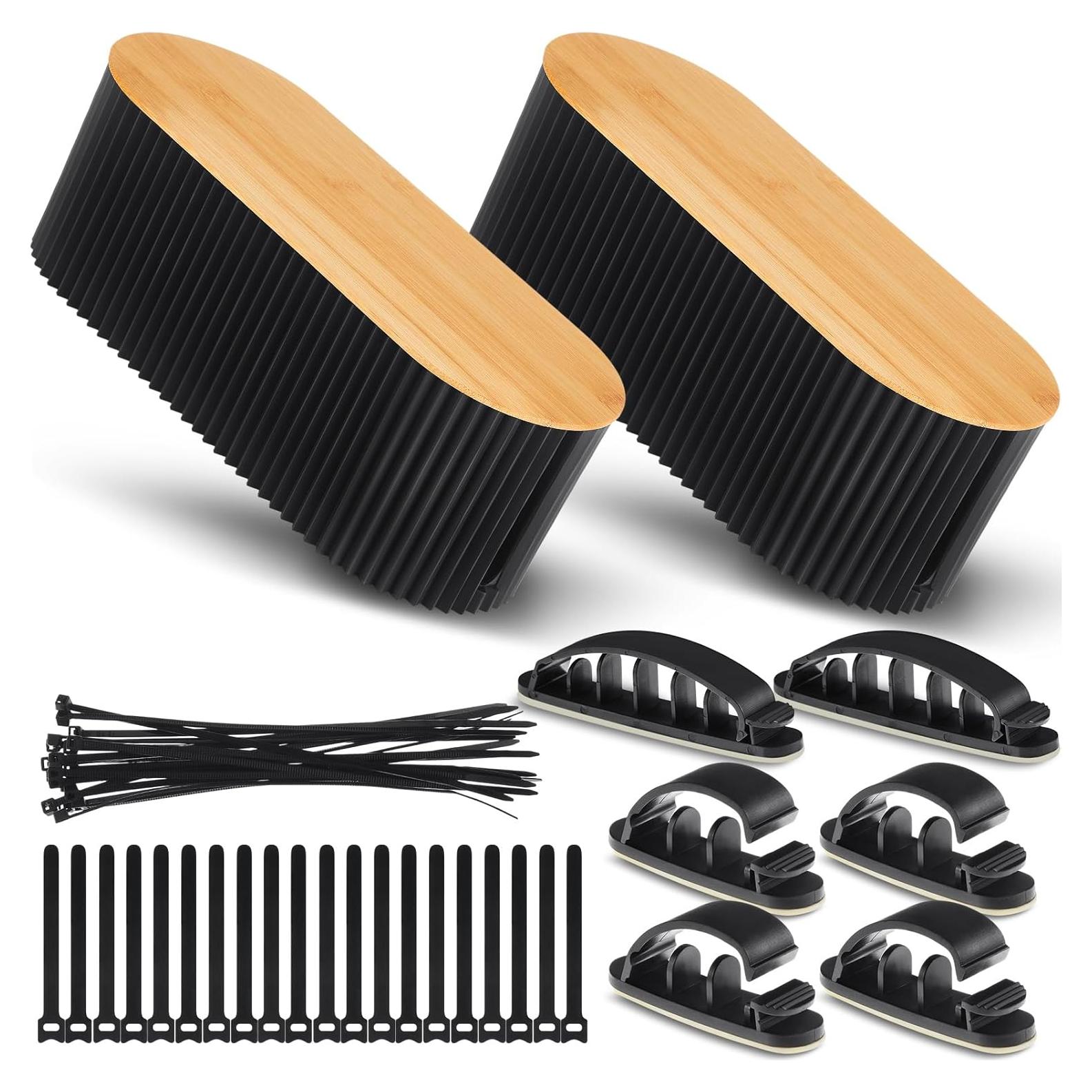 Caja de Gestión de Cables Marsui 2 Pcs Negro 30x13x11 cm