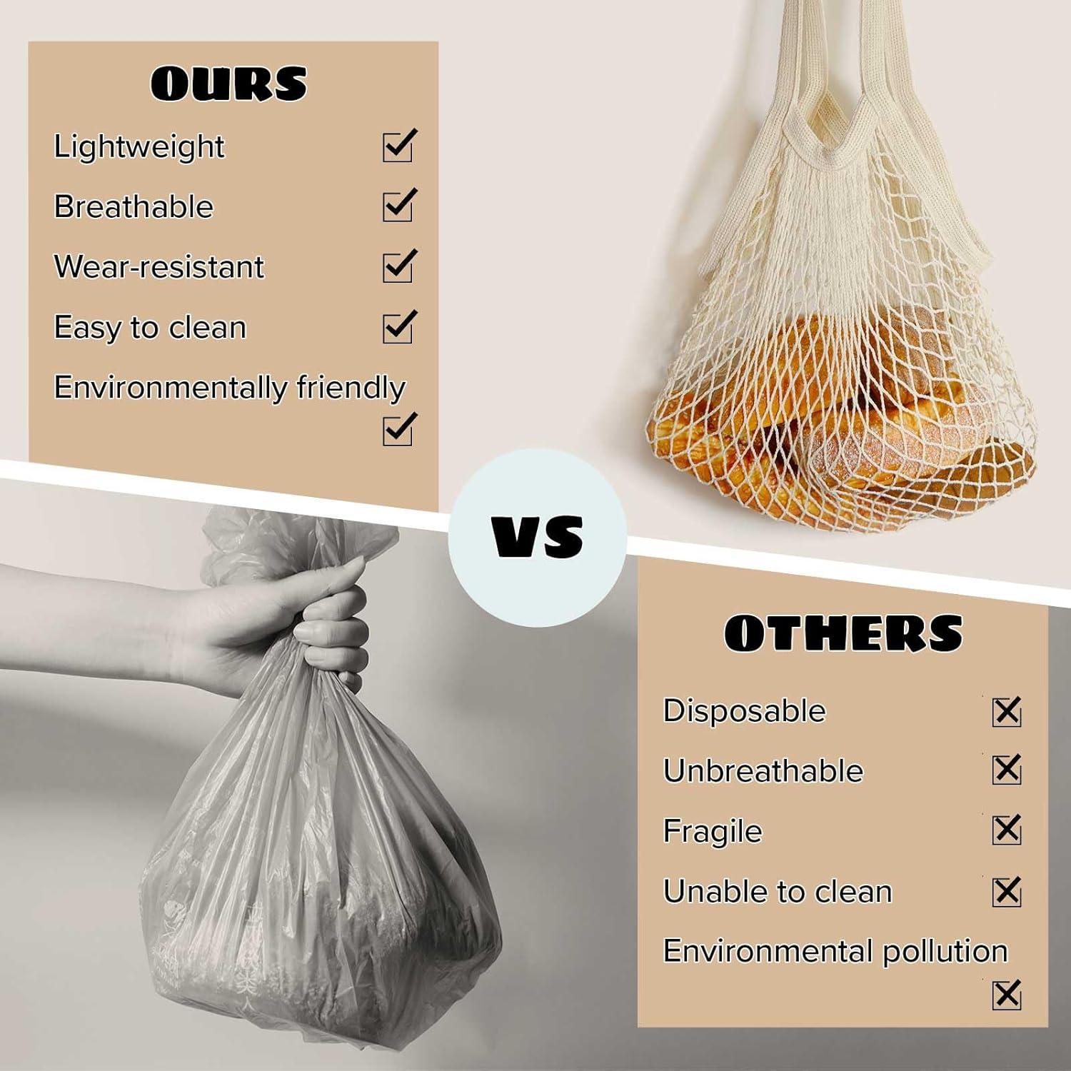 Bolsas de Malla de Algodón LZMS 3PCS Reutilizables 35.5x66cm