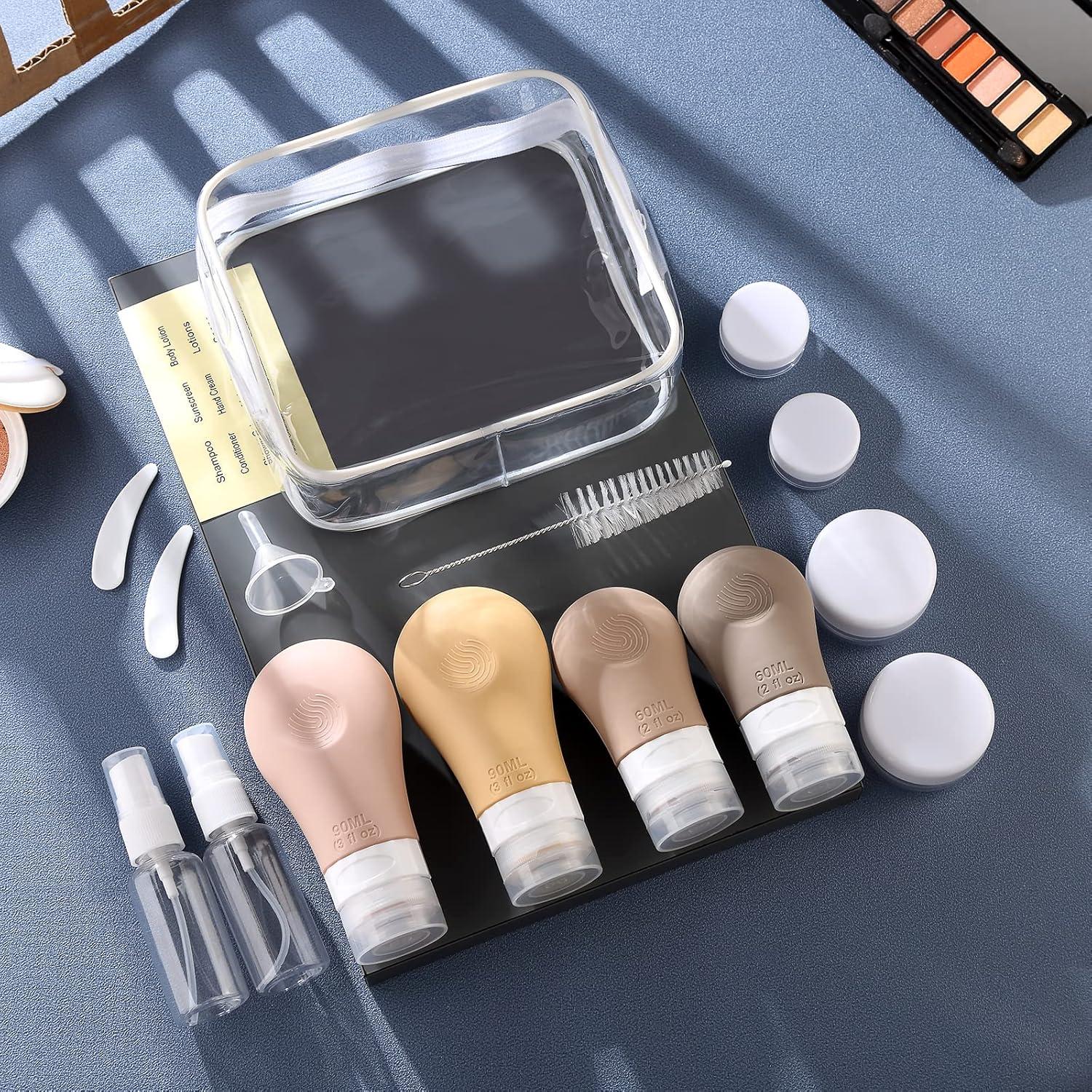 Juego de Botellas de Viaje Gemice 16 Piezas Silicona 3oz