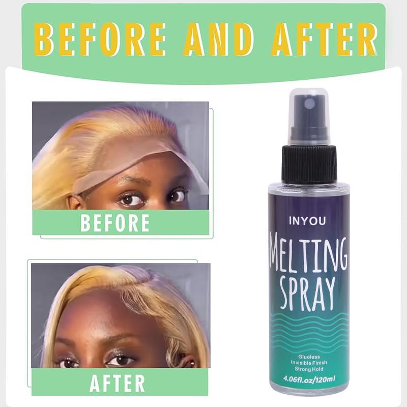 Spray Derretidor de Encaje Inyou 120ml Secado Rápido Fuerte