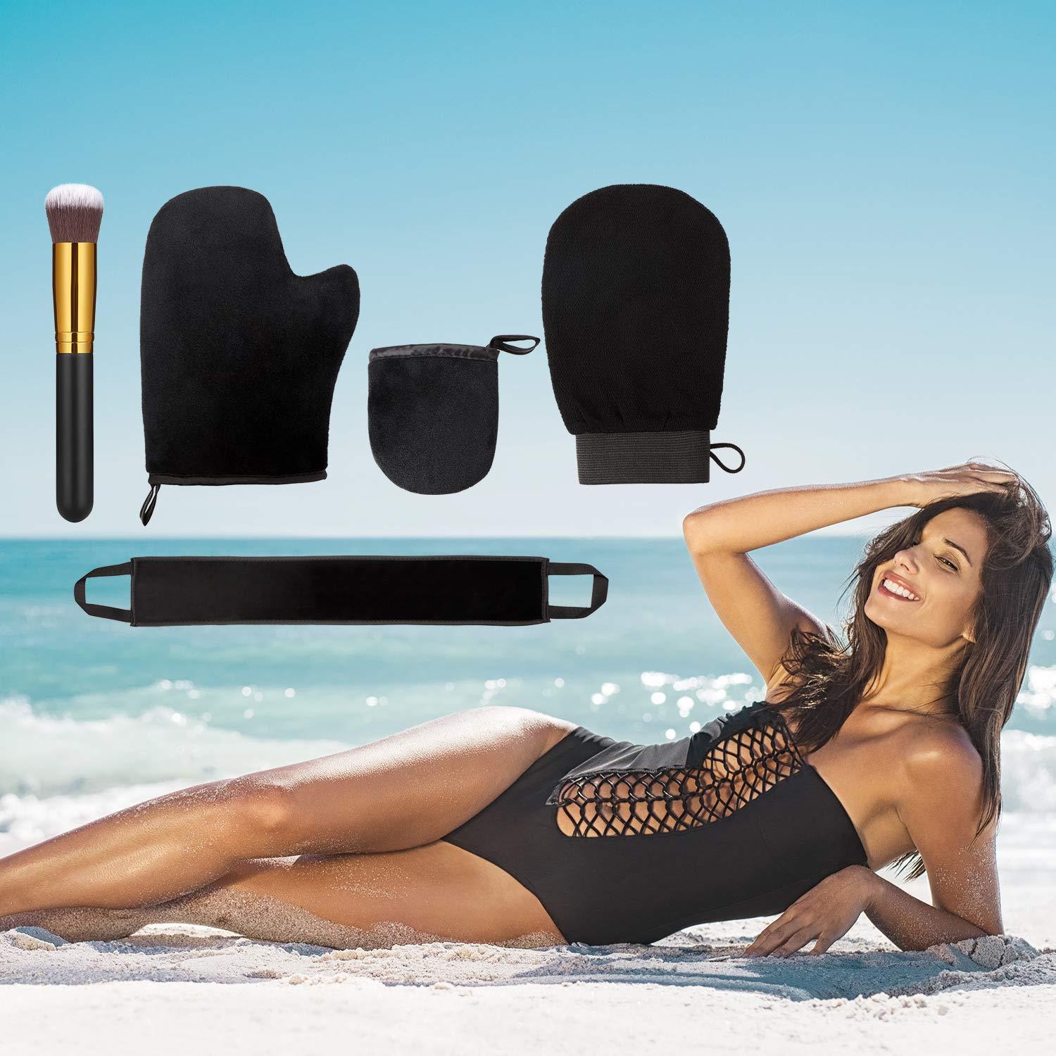 Kit de Aplicador de Autobronceador Boao 5 Piezas - Guantes y Brocha