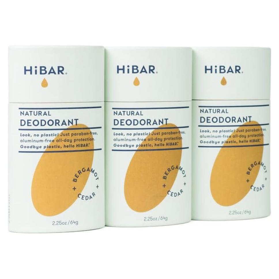 Desodorante Natural HiBAR Bergamota y Cedro - Paquete de 3