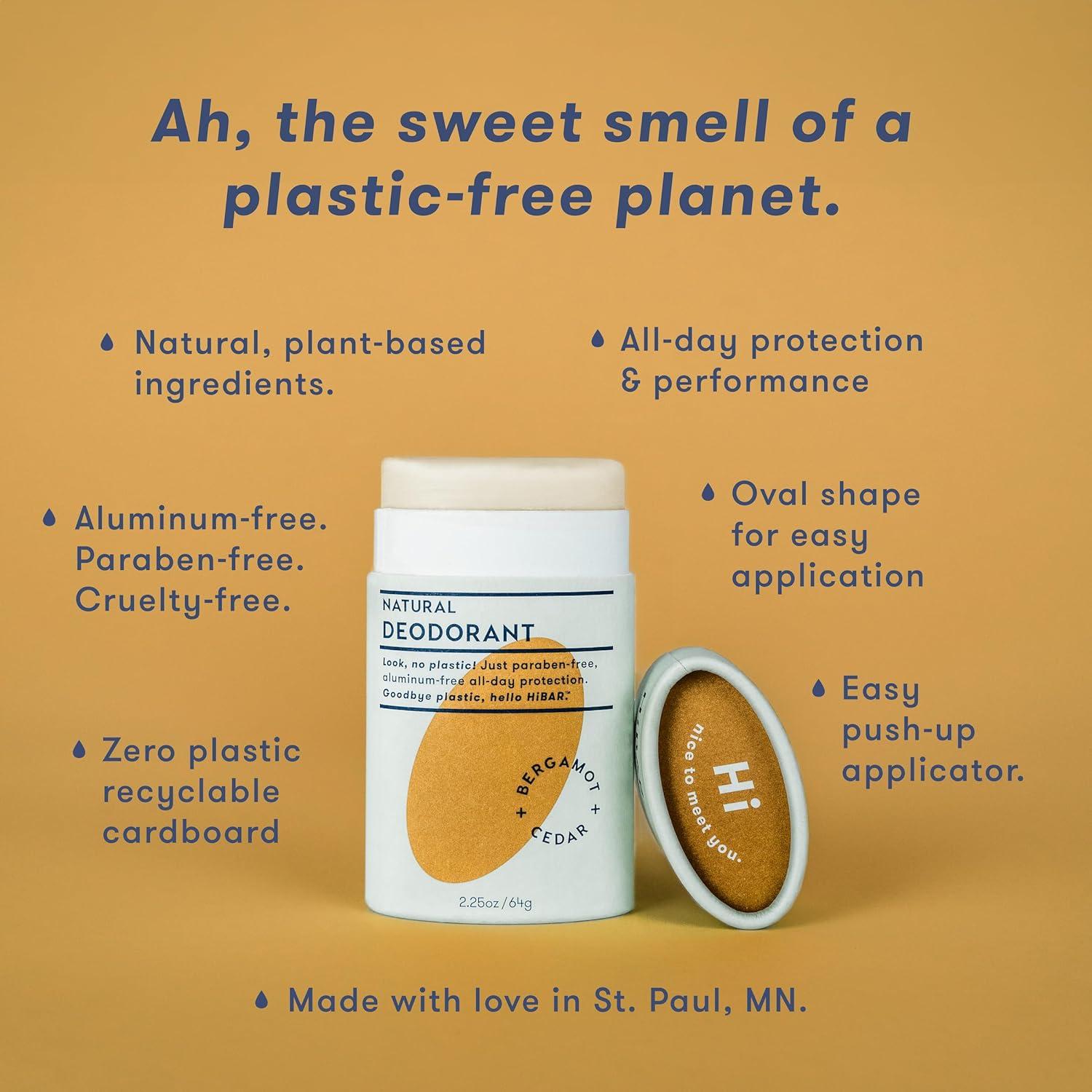 Desodorante Natural HiBAR Bergamota y Cedro - Paquete de 3