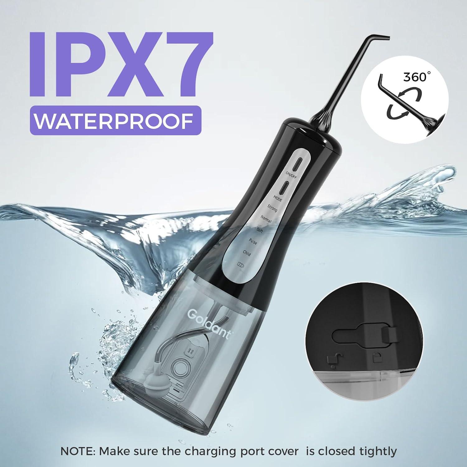 Hilo Dental de Agua Goldant 350ML Inalámbrico IPX7 Negro