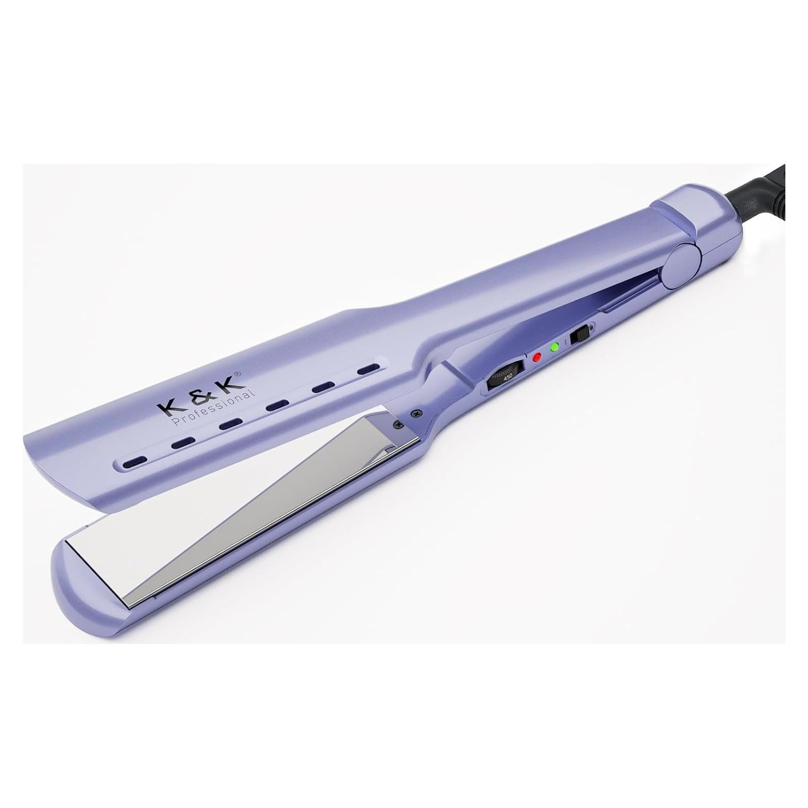 Plancha de Pelo K&K 1.73" Cerámica Ajustable 143-232°C