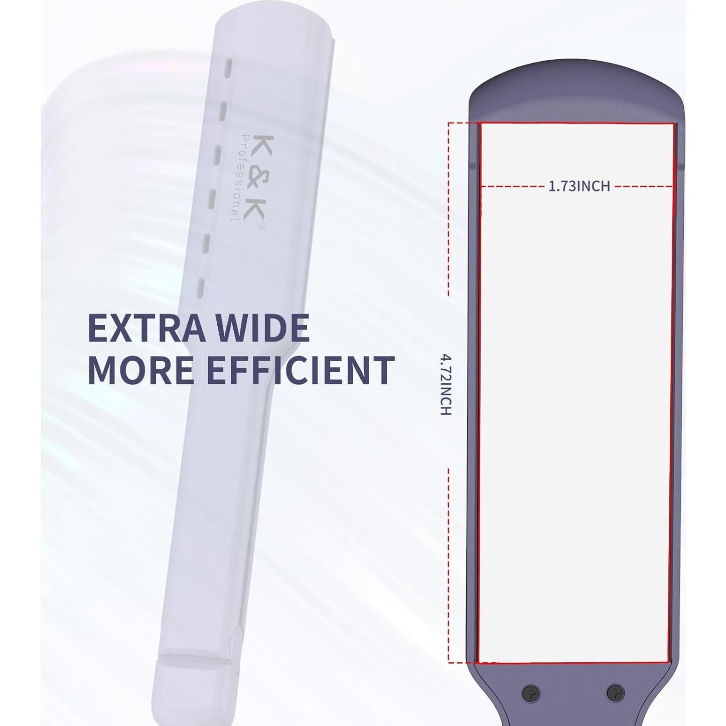 Plancha de Pelo K&K 1.73" Cerámica Ajustable 143-232°C