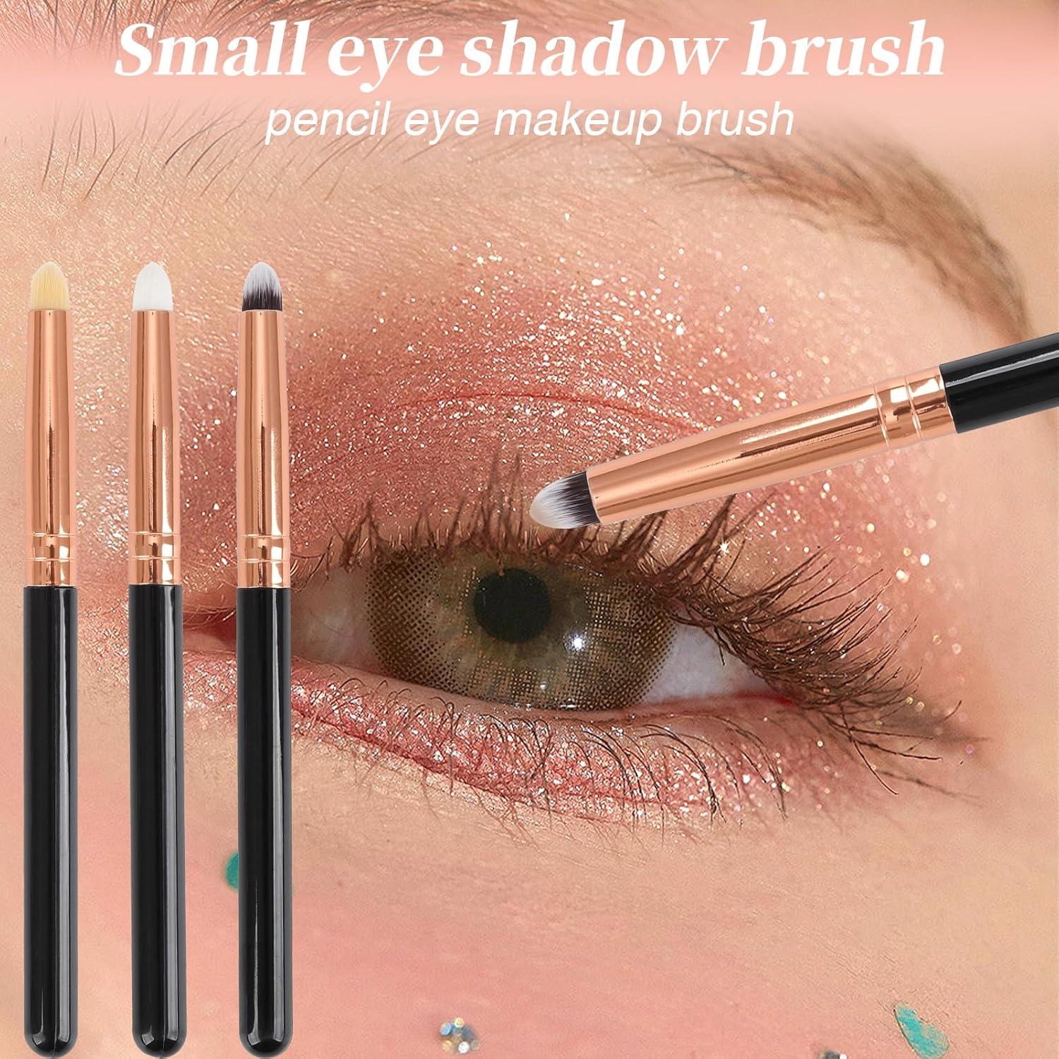 Juego de Pinceles de Maquillaje Urtlia 24 Pcs Sombra Ojos Rosa Dorado