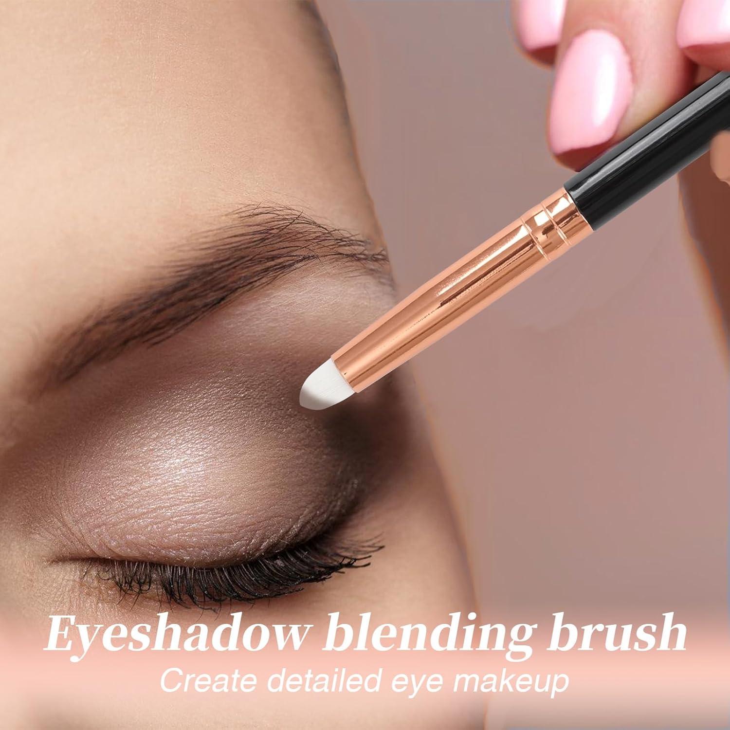 Juego de Pinceles de Maquillaje Urtlia 24 Pcs Sombra Ojos Rosa Dorado