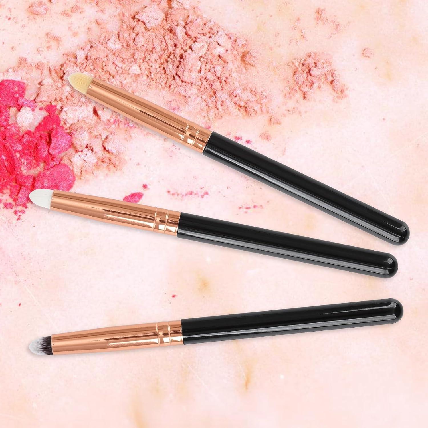 Juego de Pinceles de Maquillaje Urtlia 24 Pcs Sombra Ojos Rosa Dorado