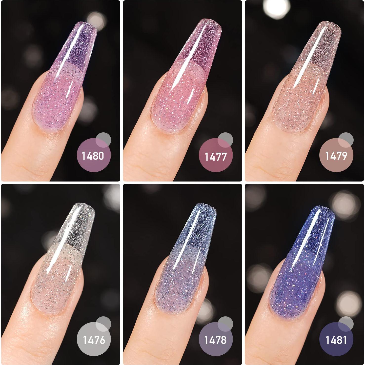 Conjunto de Esmalte de Uñas Gel Brillante GAOY 6 Colores 7.3ml