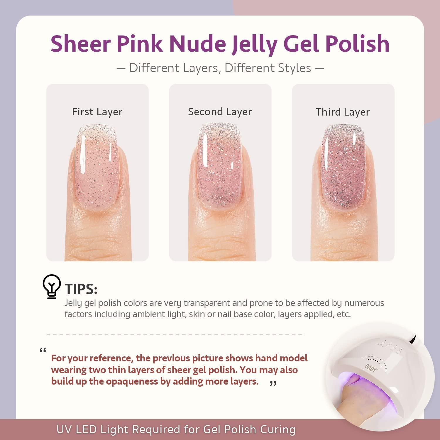 Conjunto de Esmalte de Uñas Gel Brillante GAOY 6 Colores 7.3ml