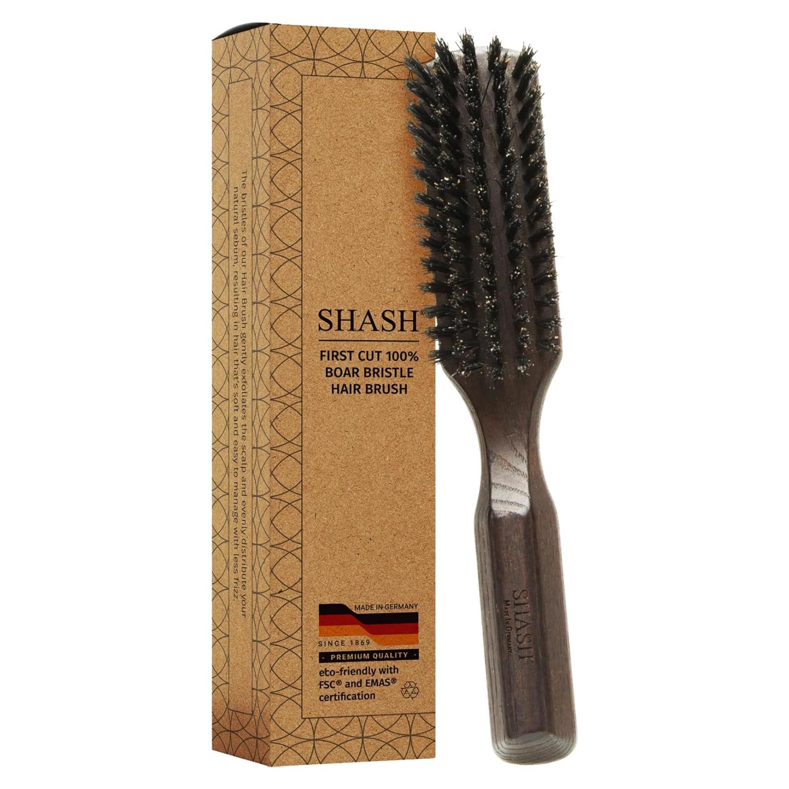 Cepillo de Cabello de Cerda de Jabalí SHASH 20.6x3.8cm Negro