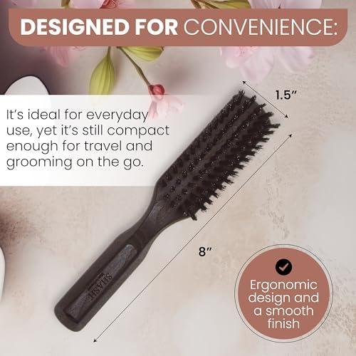 Cepillo de Cabello de Cerda de Jabalí SHASH 20.6x3.8cm Negro