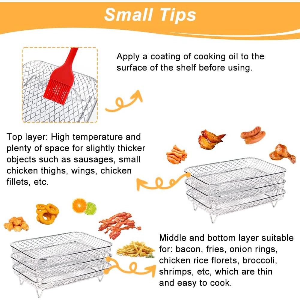 Soporte apilable para freidora de aire BYKITCHEN 3 capas acero