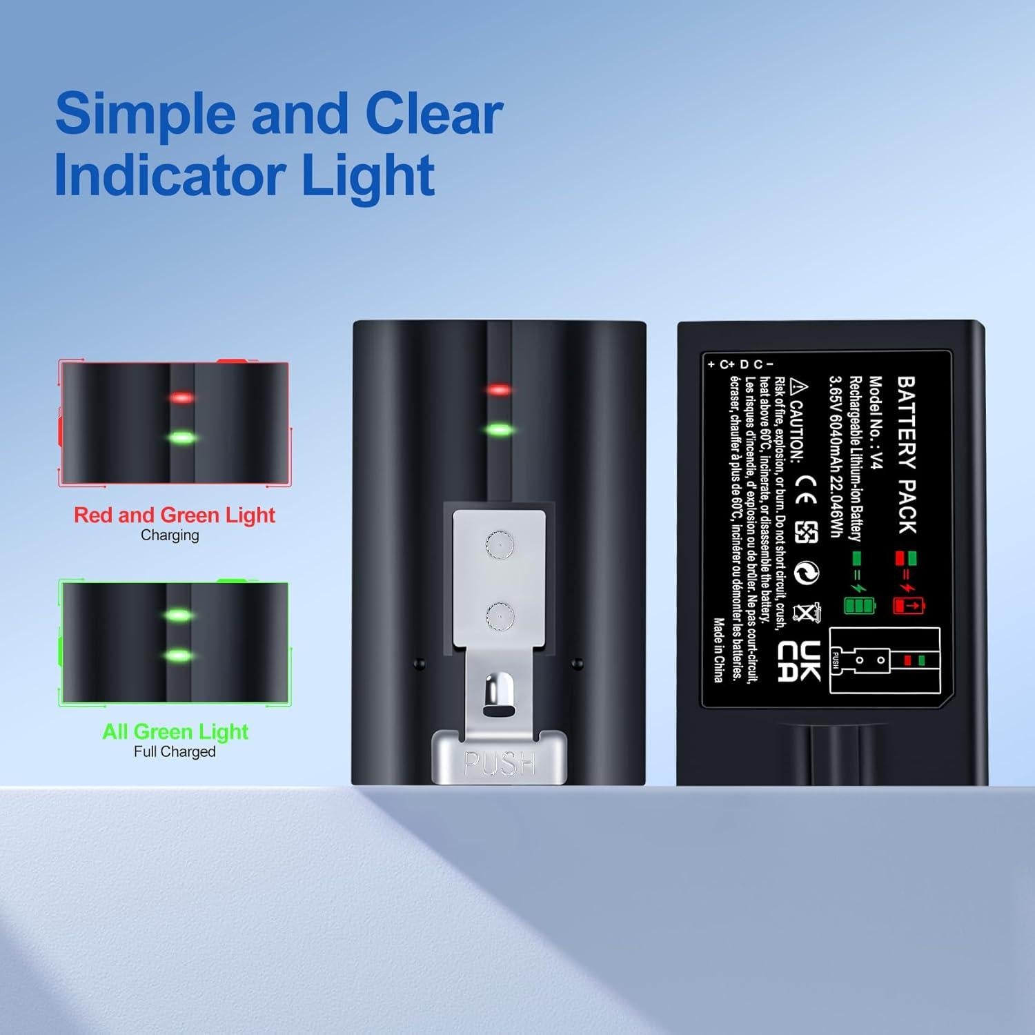 Batería de Reemplazo 6040mAh PoweLyt para Videoporteros Ring