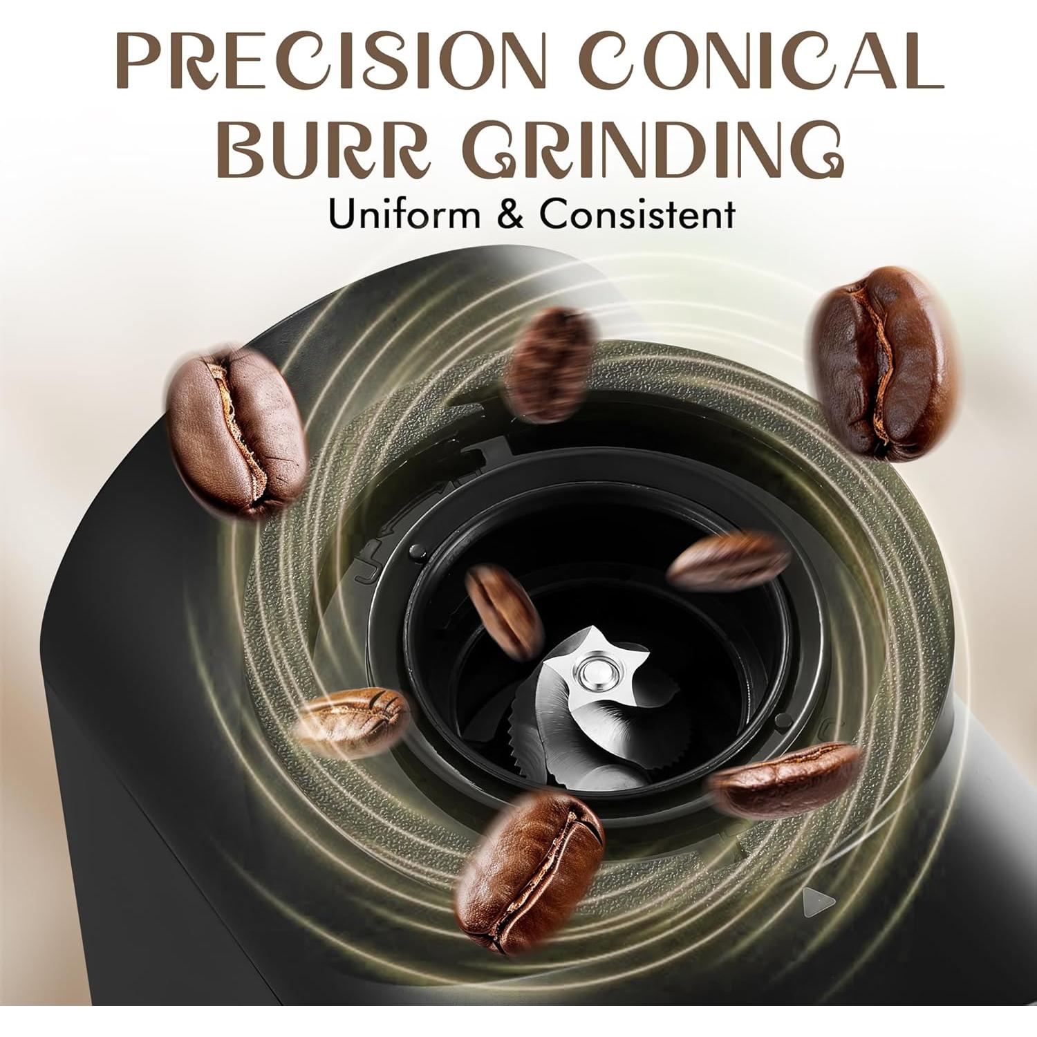 Molino de Café Eléctrico AYCHIRO Burr Cónico 30 Niveles 2-12 Tazas