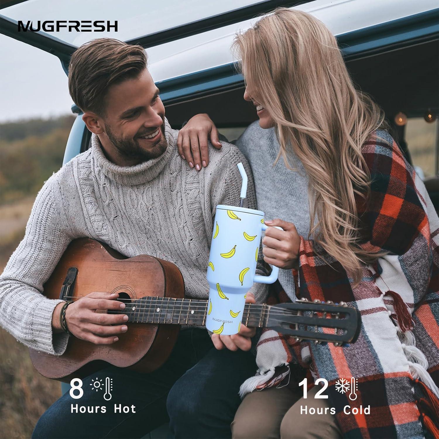 Taza Aislada 40 oz MugFresh Banana con Asa y Popote