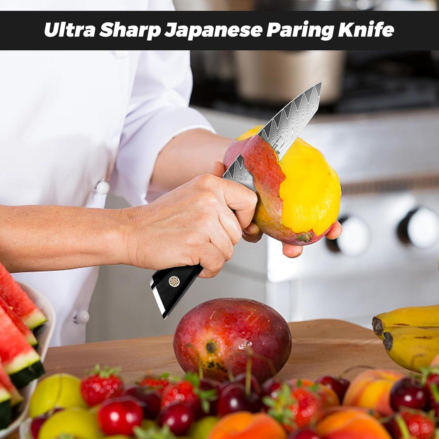 Cuchillo de Pelar SHAN ZU Damasco 9.4 cm Acero Alto Carbono