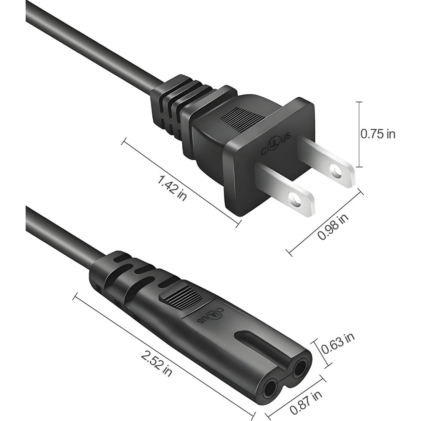 Cable de Alimentación CA 2 Clavijas TCKN 1.83m para Impresoras Epson