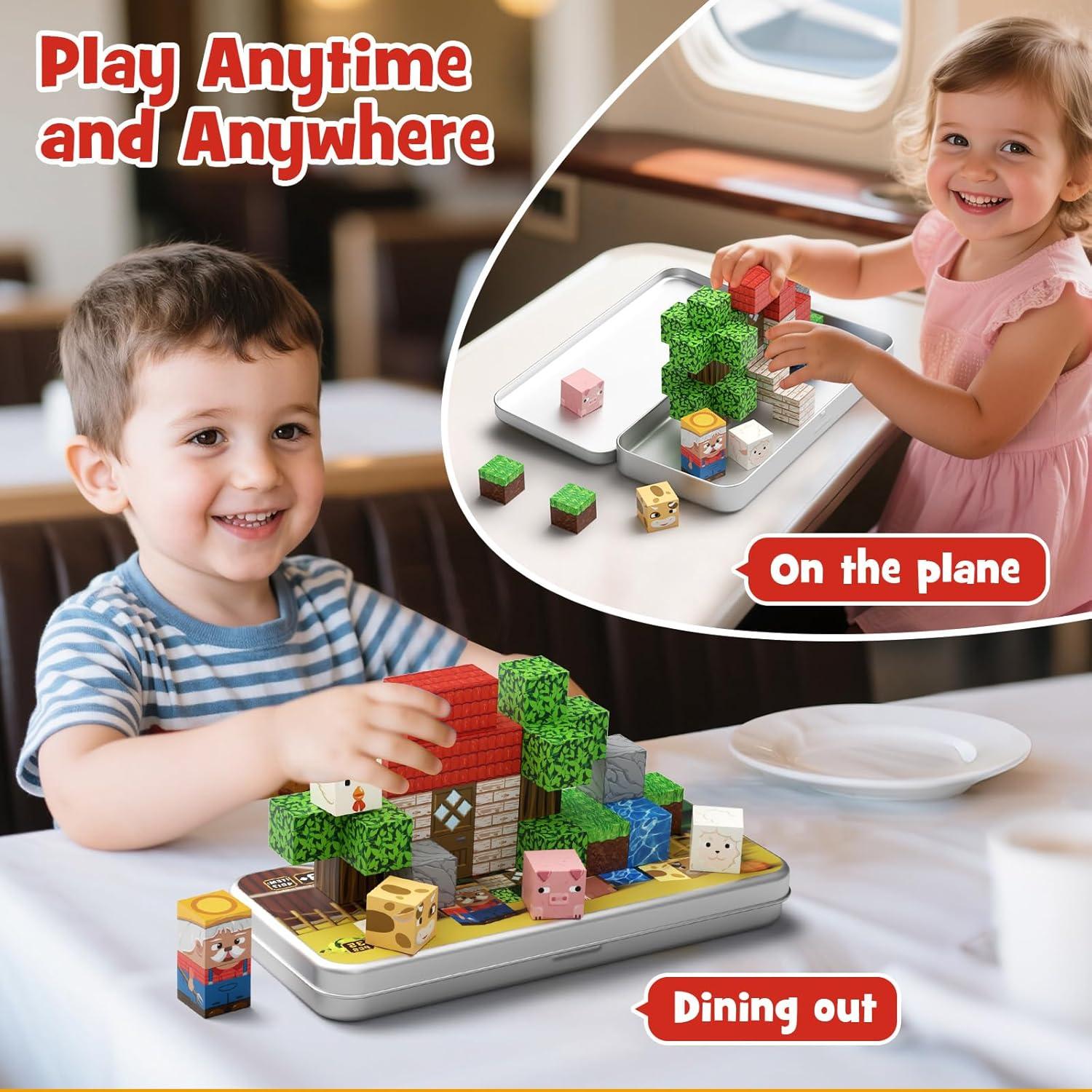 Bloques Magnéticos Mini Granjas JSDKFJSA - 35 Piezas Educativos