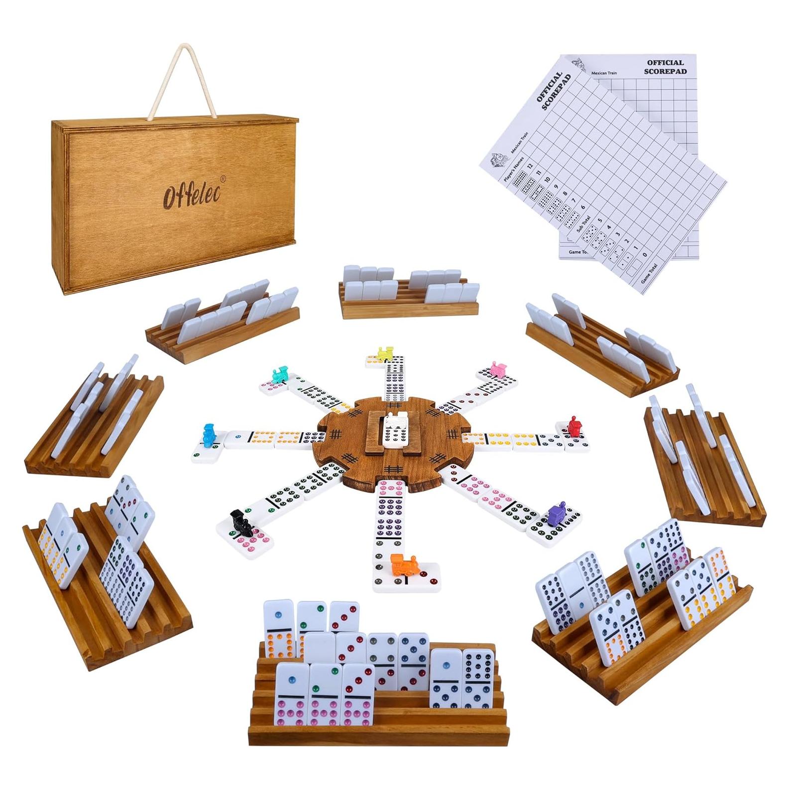 Juego de Dominó Mexicano Doble 12 Offelec con Caja de Madera
