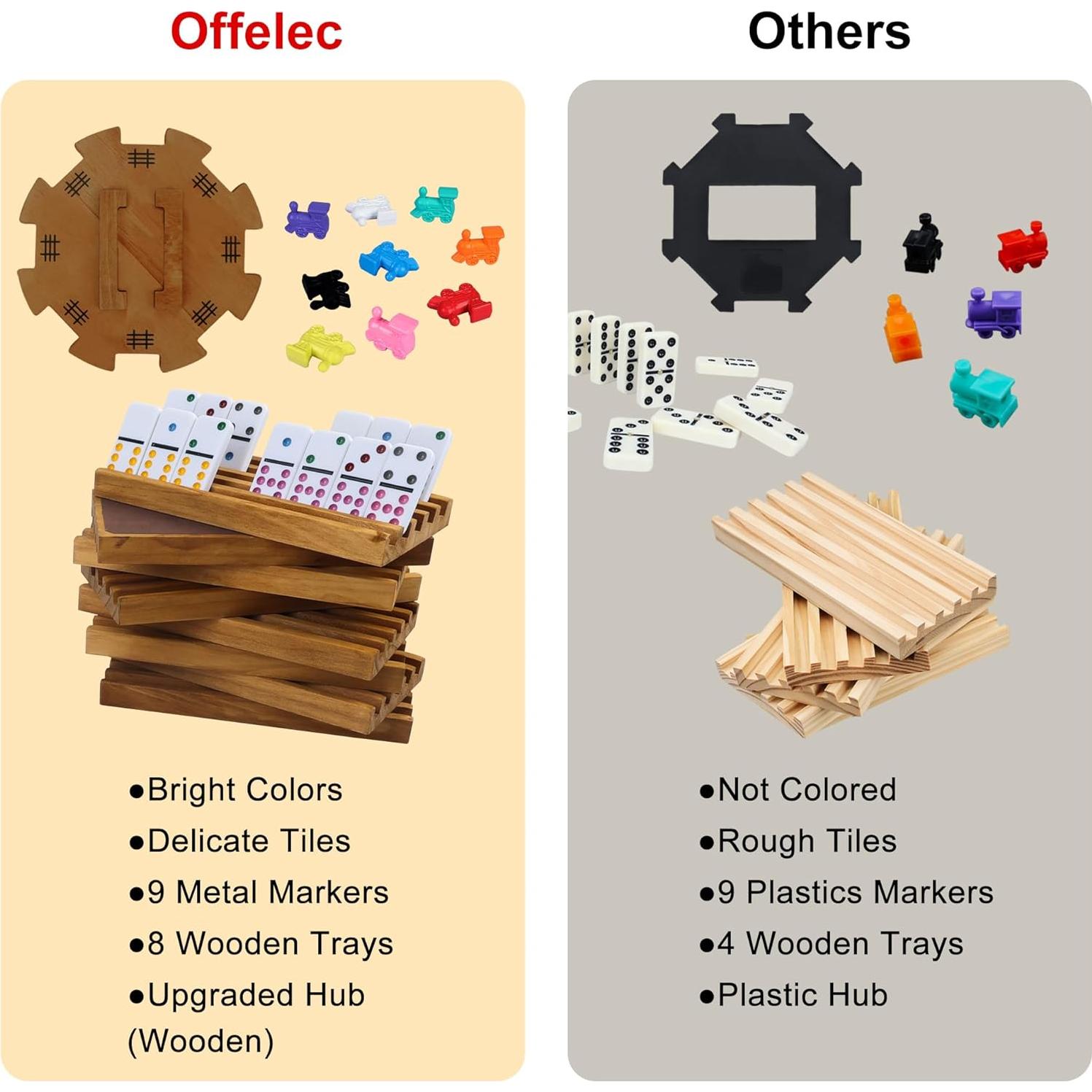 Juego de Dominó Mexicano Doble 12 Offelec con Caja de Madera