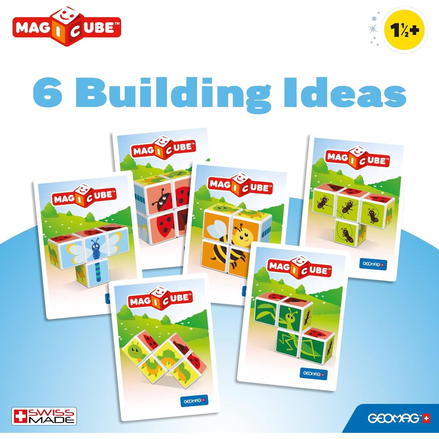Geomag Magicube Insect 4 Piezas - Bloques Magnéticos para Niños 1-3 Años