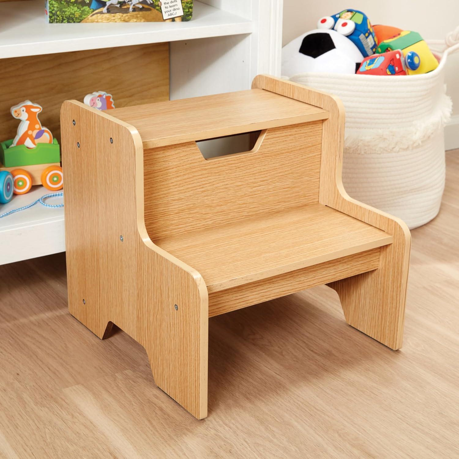 Taburete de Madera para Niños Melissa & Doug - Natural 2 Escalones