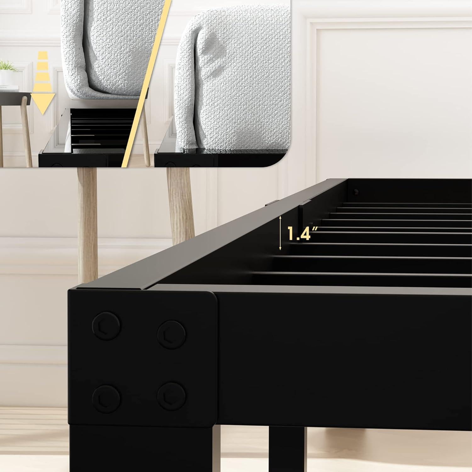 Estructura de Cama Individual 45MinST Carga Pesada 1633kg 14cm