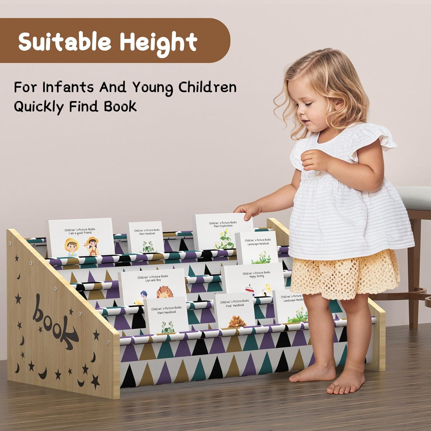 Estantería infantil de madera Kjlwb 4 niveles 72.9x31.8x39.9cm