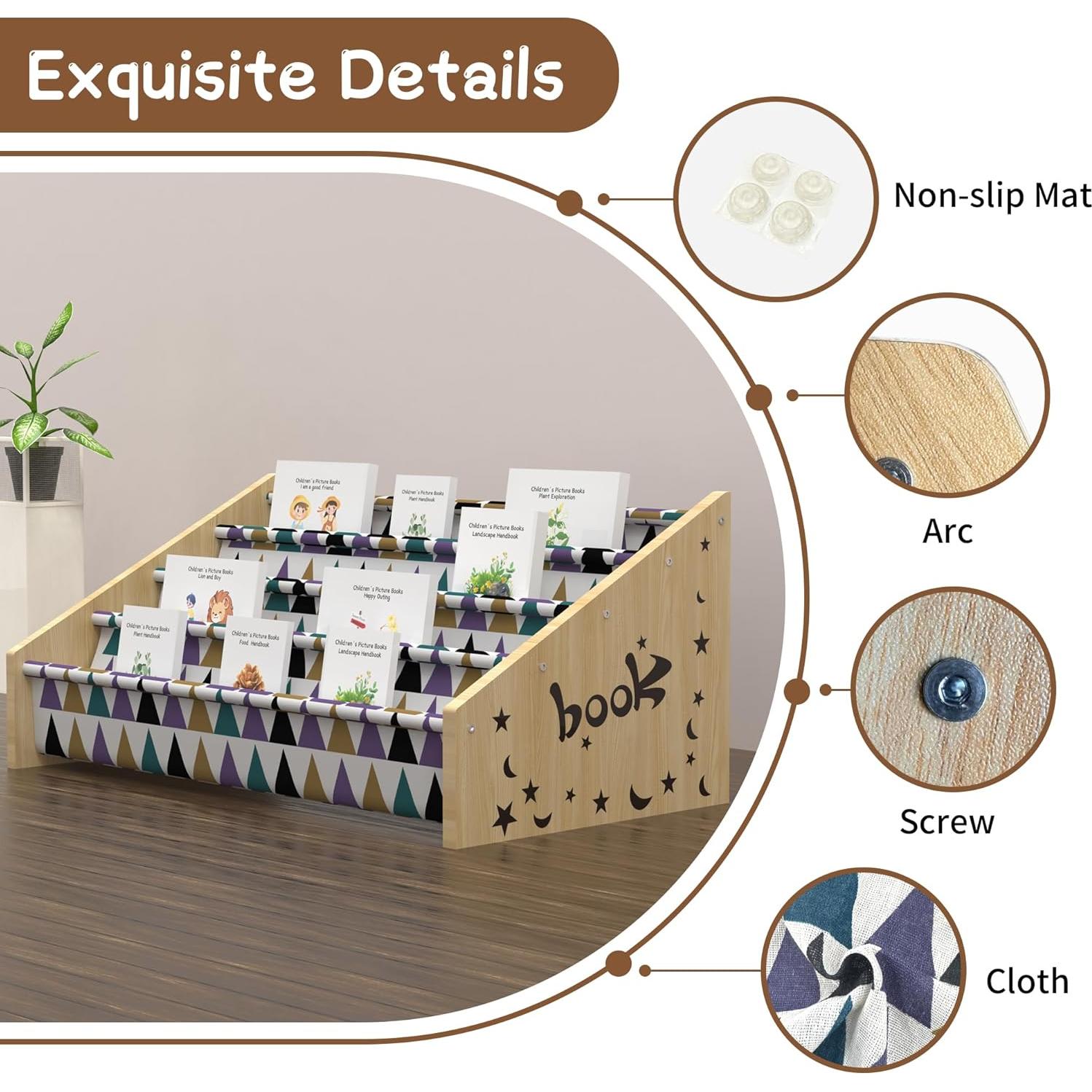 Estantería infantil de madera Kjlwb 4 niveles 72.9x31.8x39.9cm