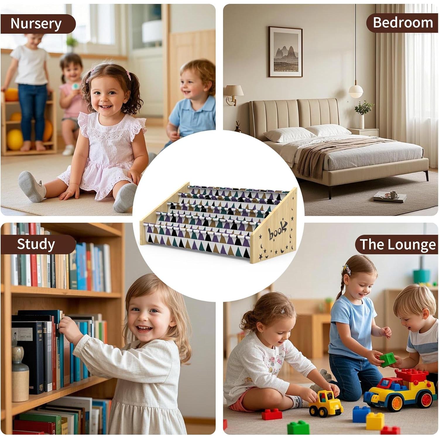 Estantería infantil de madera Kjlwb 4 niveles 72.9x31.8x39.9cm