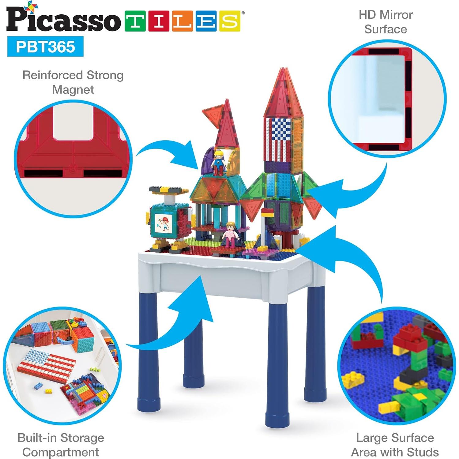 Mesa de Actividades PicassoTiles 316 PCs con Azulejos Magnéticos