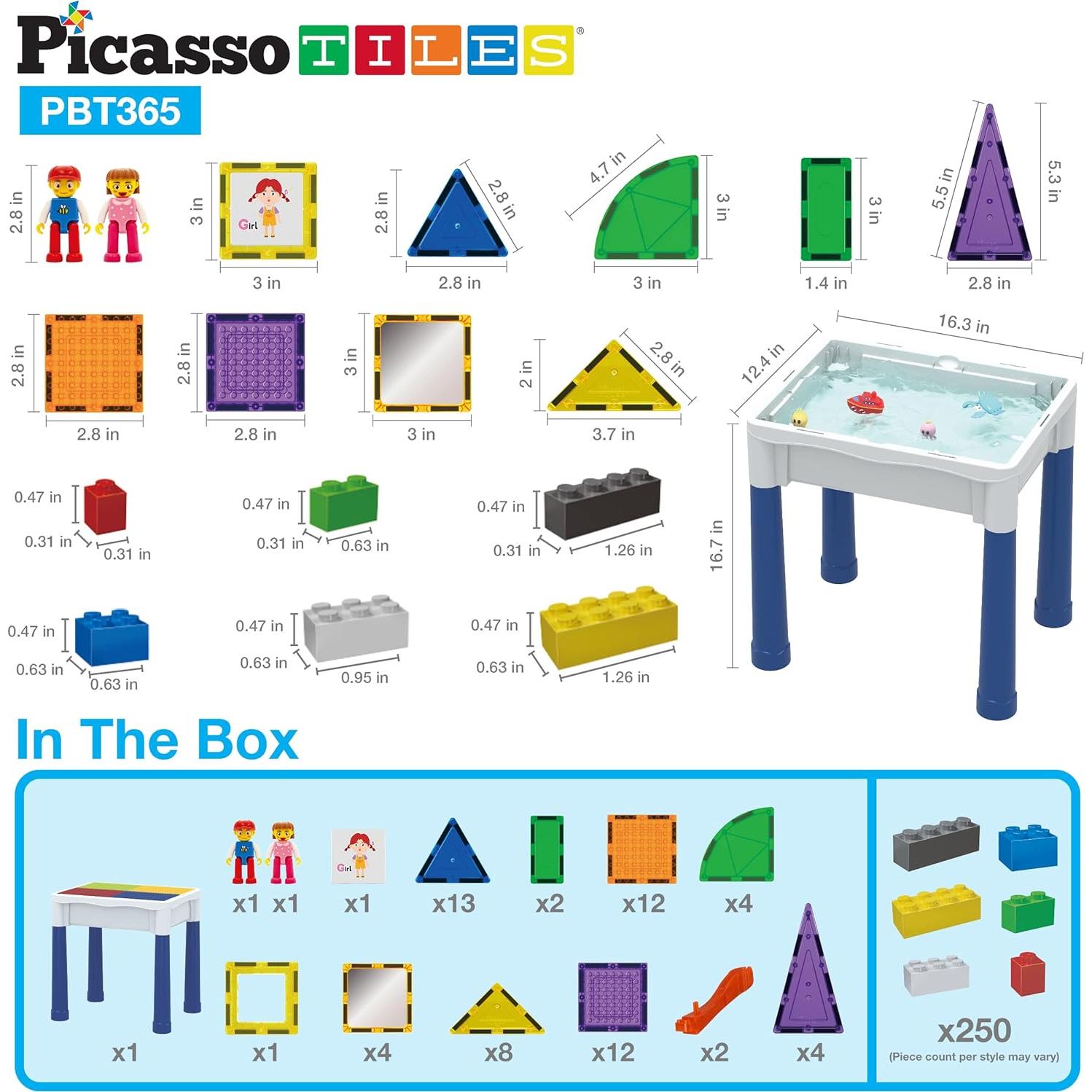 Mesa de Actividades PicassoTiles 316 PCs con Azulejos Magnéticos