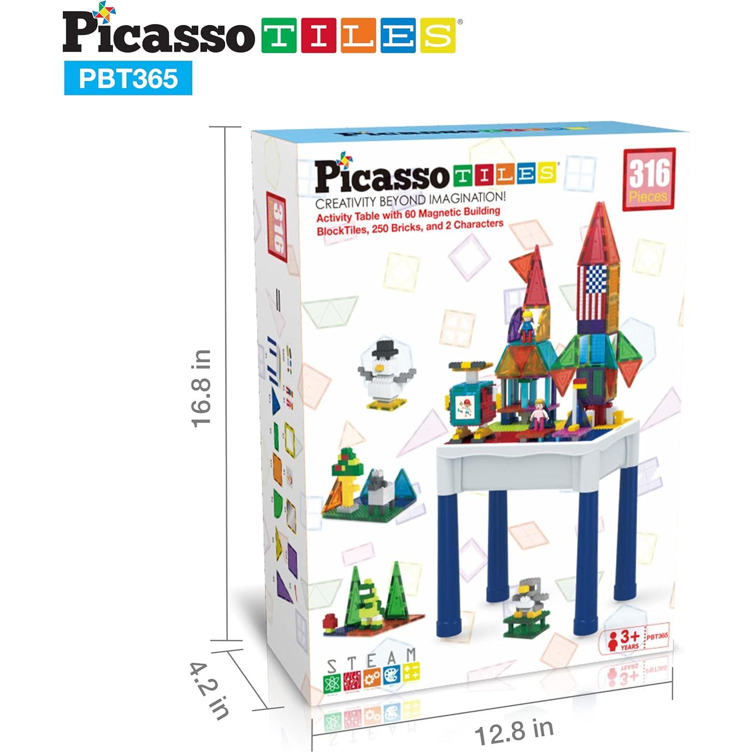 Mesa de Actividades PicassoTiles 316 PCs con Azulejos Magnéticos