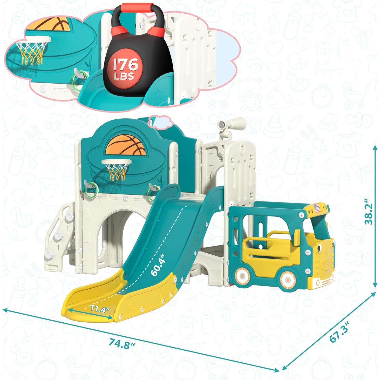 Tobogán Temático de Autobús Nyeekoy 9-en-1 para Niños