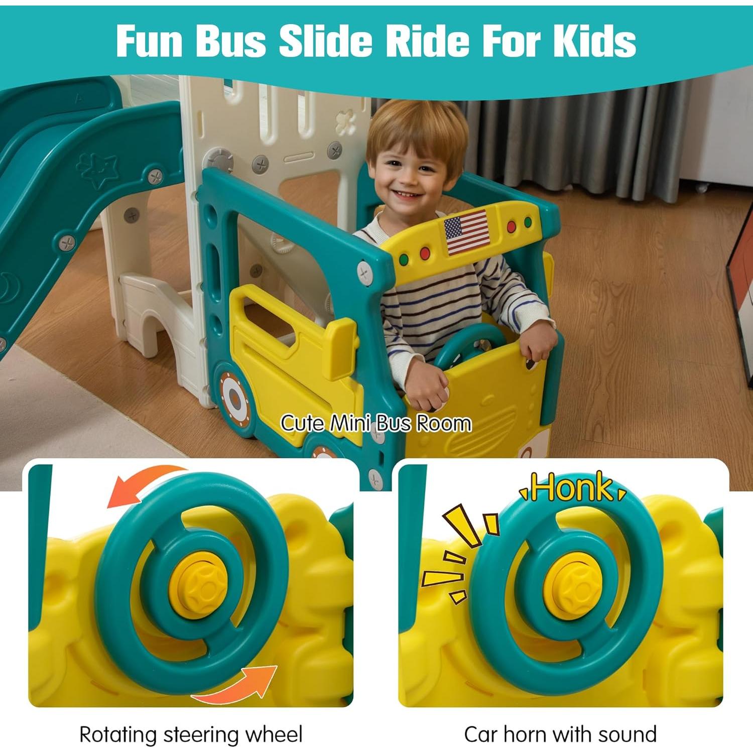 Tobogán Temático de Autobús Nyeekoy 9-en-1 para Niños