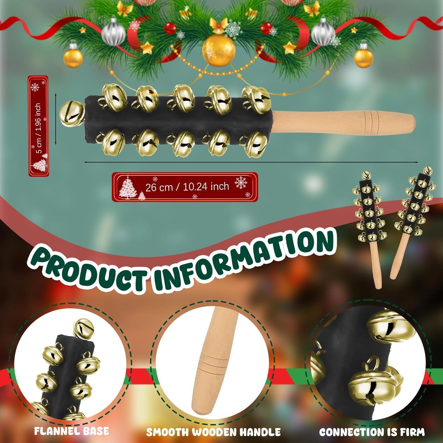 Campanas de Jingle de Mano de Madera 2 Pcs Negro - Instrumento Musical