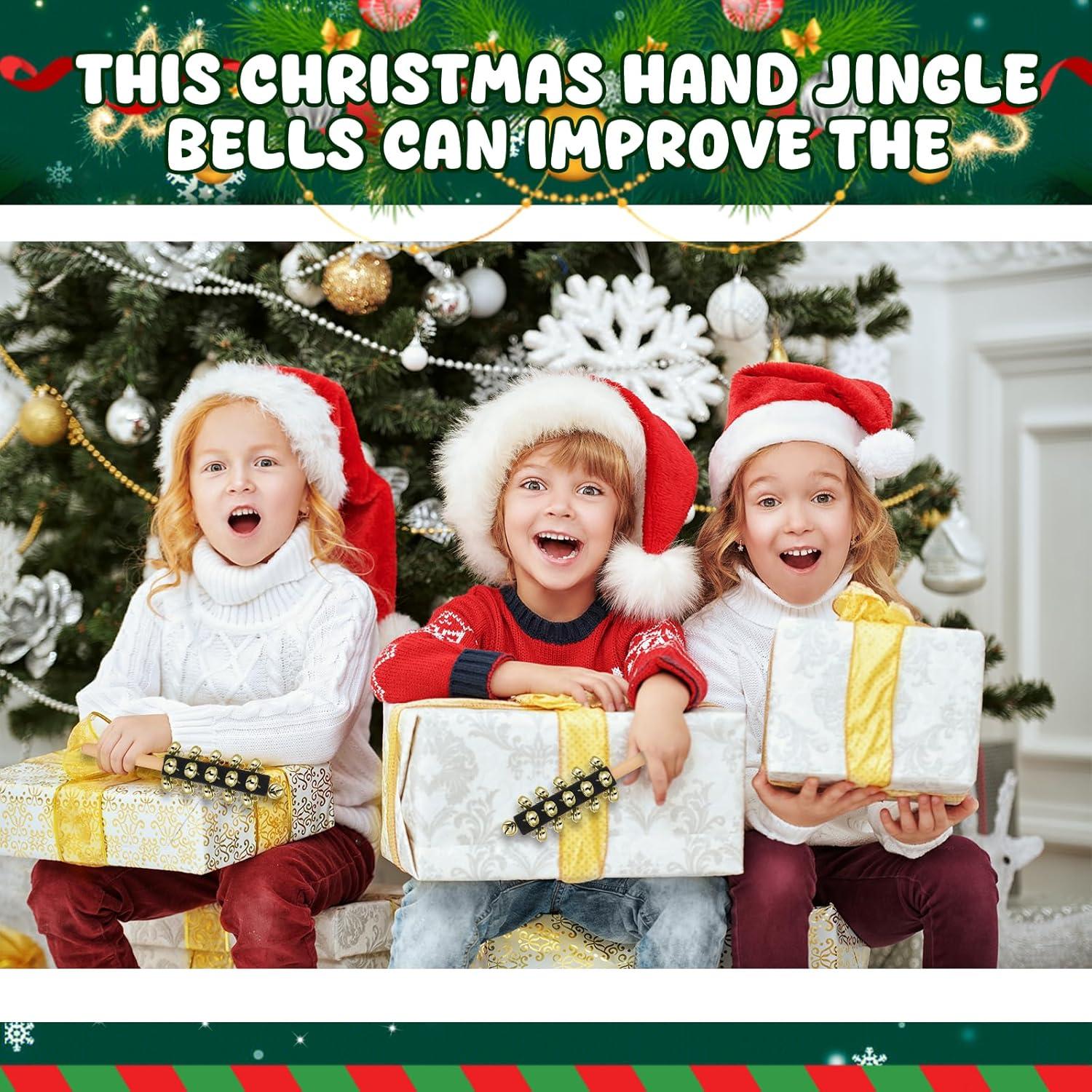 Campanas de Jingle de Mano de Madera 2 Pcs Negro - Instrumento Musical