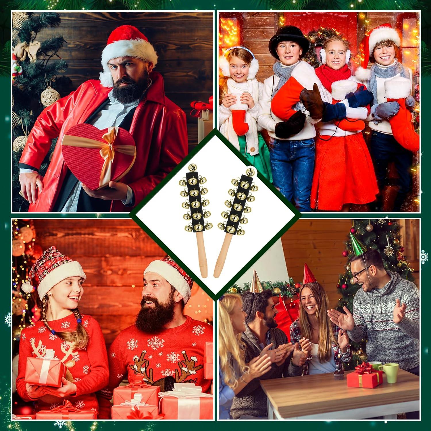 Campanas de Jingle de Mano de Madera 2 Pcs Negro - Instrumento Musical