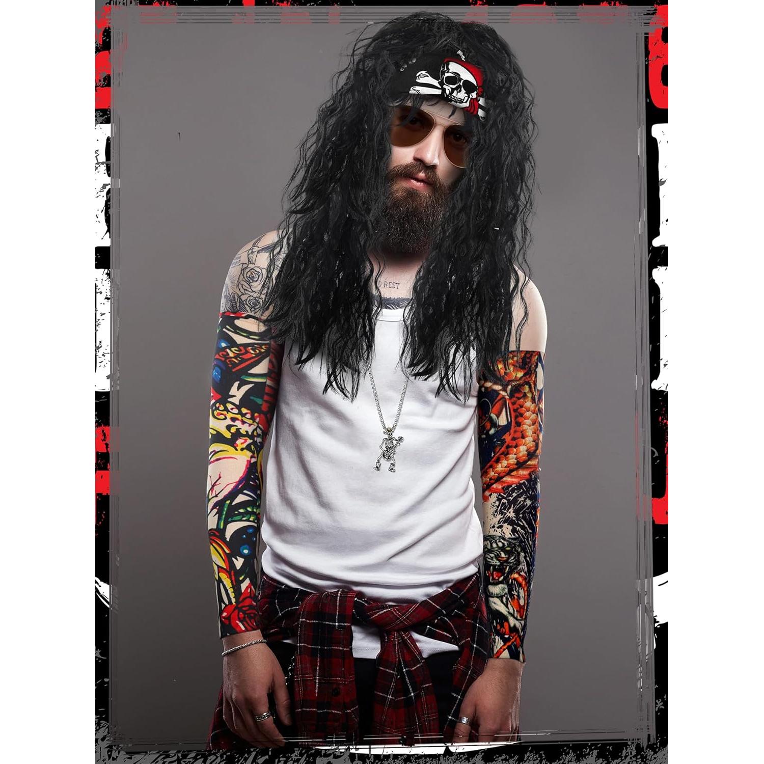 Conjunto Disfraz Rockero 80s Mepase - 9 Piezas Halloween