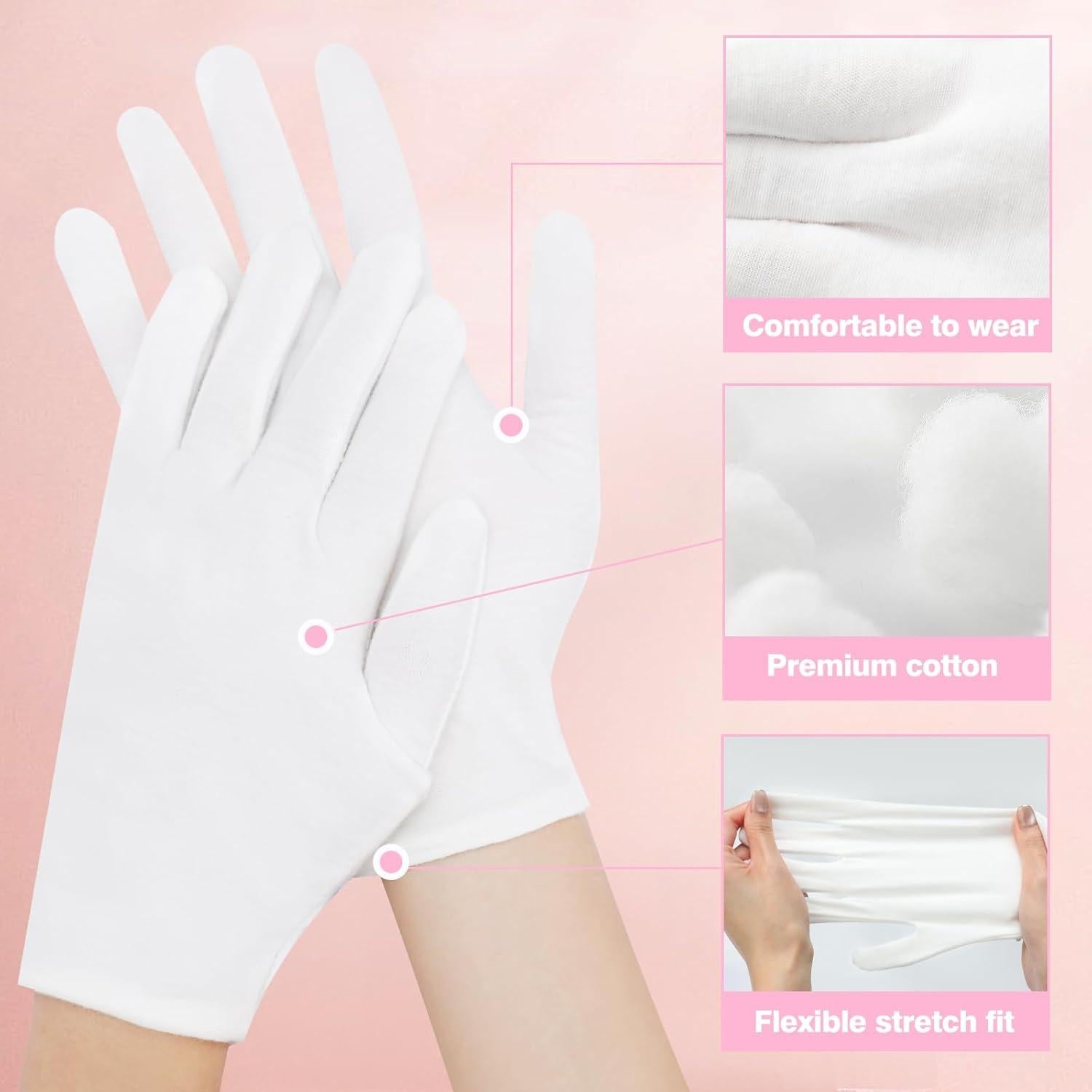 Guantes de Algodón Hidratantes Zealor - 6 Pares Medianos