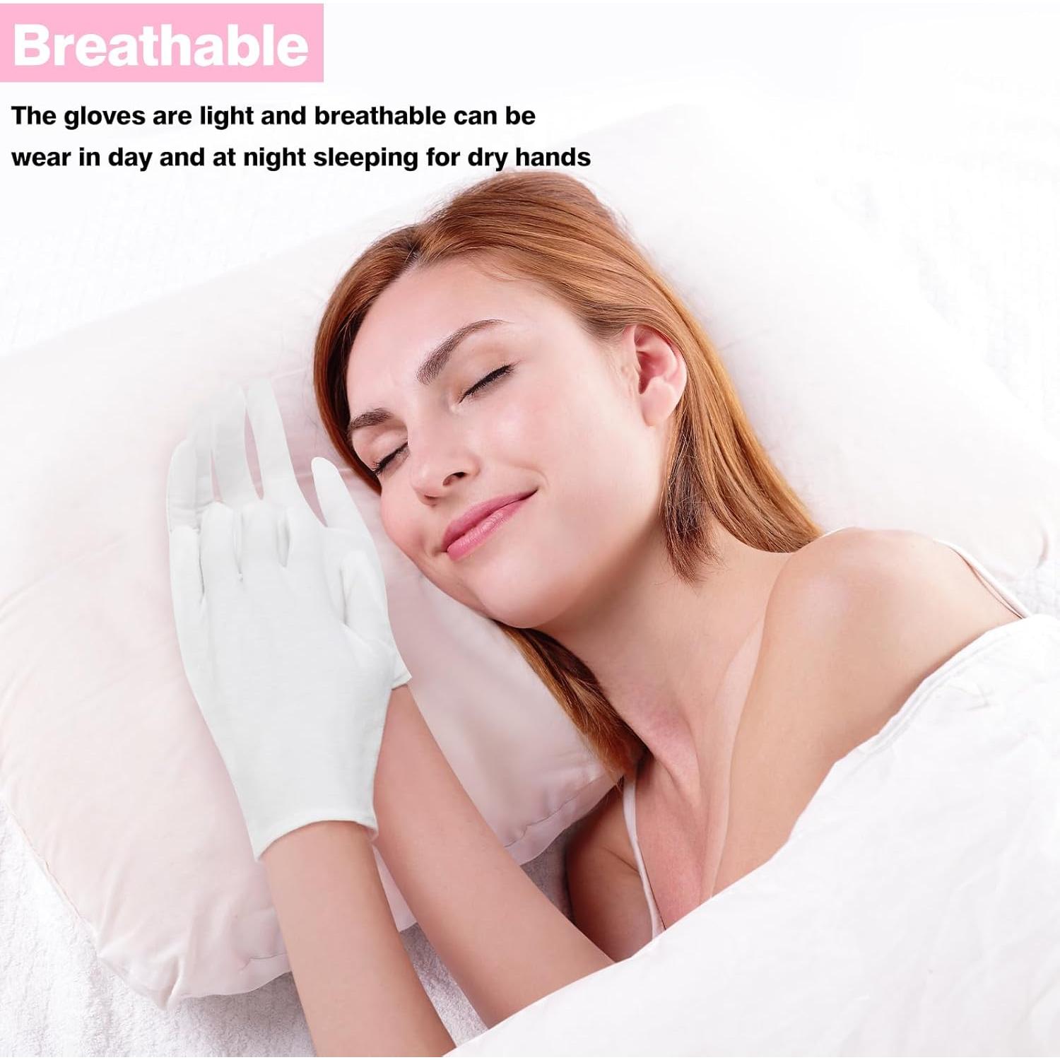 Guantes de Algodón Hidratantes Zealor - 6 Pares Medianos