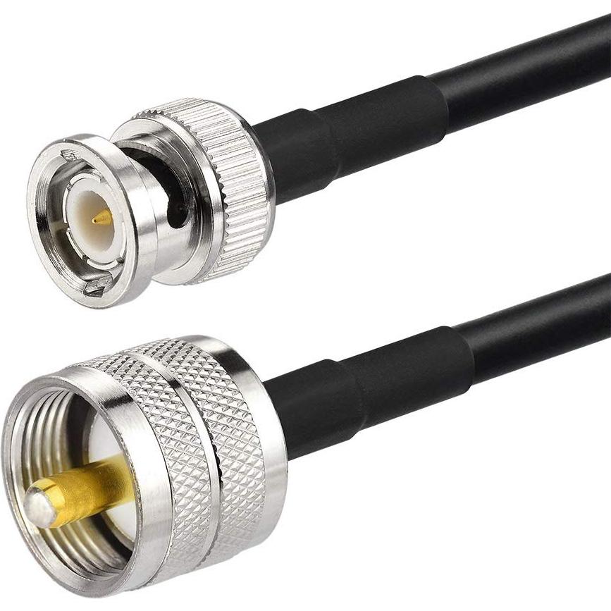 Cable Coaxial UHF PL259 a BNC 100cm RG58 Eightwood