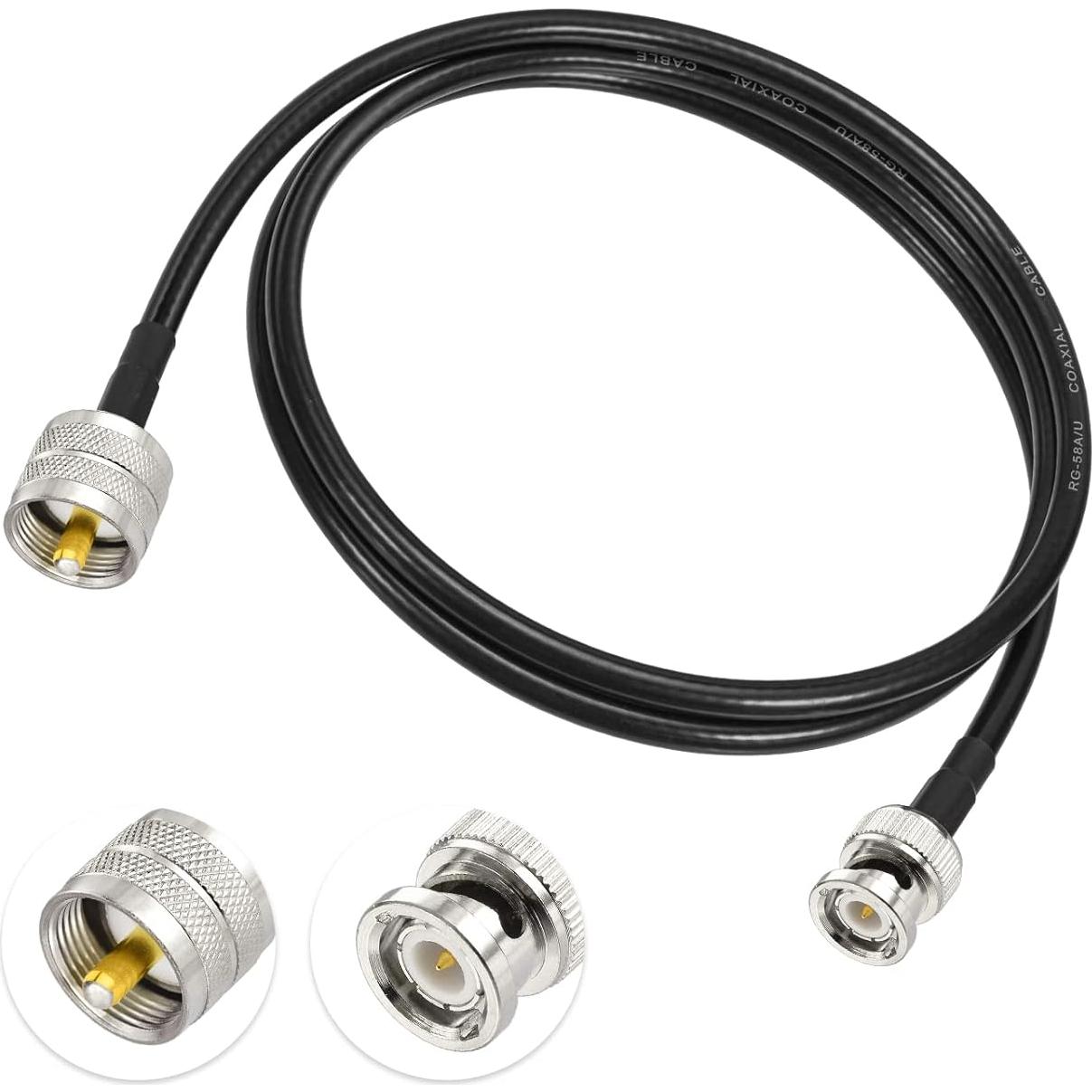 Cable Coaxial UHF PL259 a BNC 100cm RG58 Eightwood