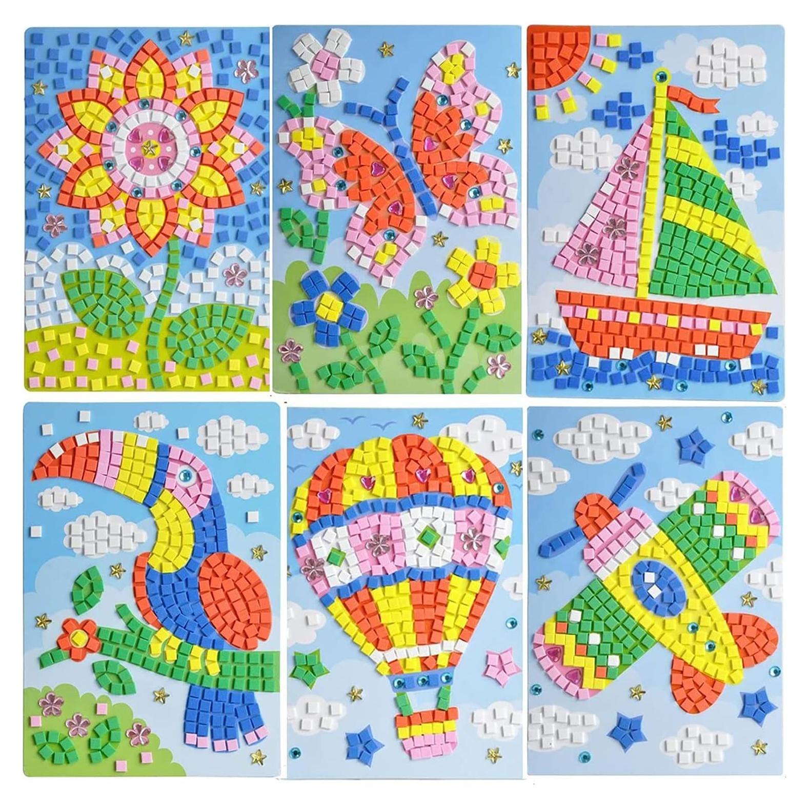 Kit de Arte de Pegatinas de Mosaico LZHZH - 6 Piezas para Niños