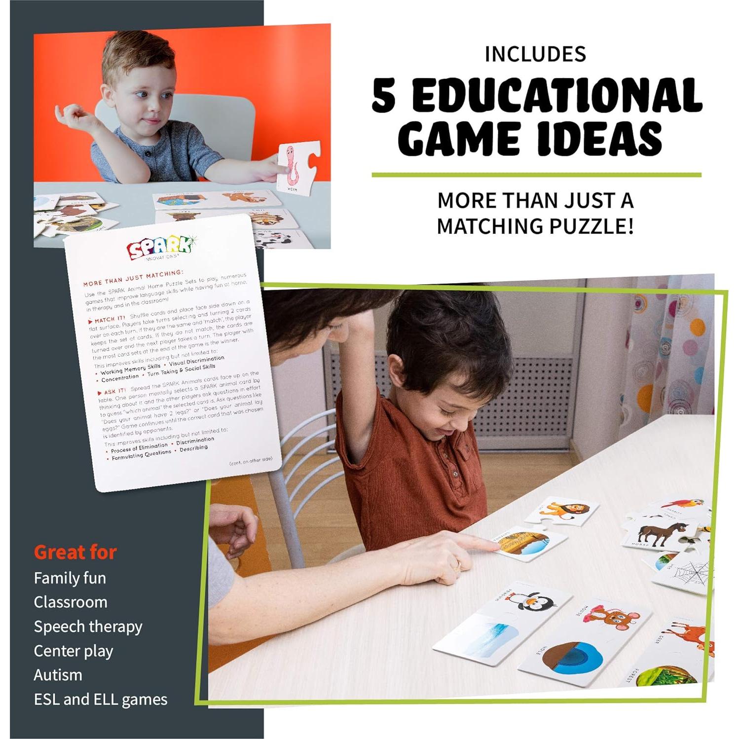 Rompecabezas de Animales Spark Innovations - Juegos Educativos 2 Piezas